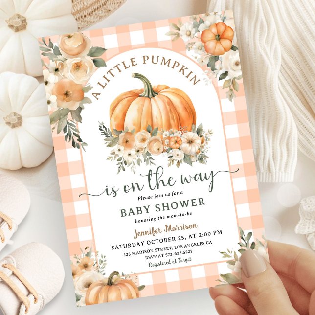 Pumpkin On The Way Fall Baby Shower Gender Neutral Invitation (Creator Uploaded)