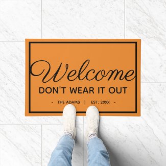 Pumpkin Orange and Black Funny Fall Autumn Welcome
