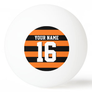 Pumpkin Orange Black Team Jersey Preppy Stripe Ping-Pong Ball