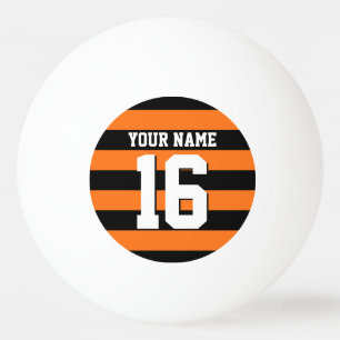 Pumpkin Orange Black Team Jersey Preppy Stripe Ping-Pong Ball