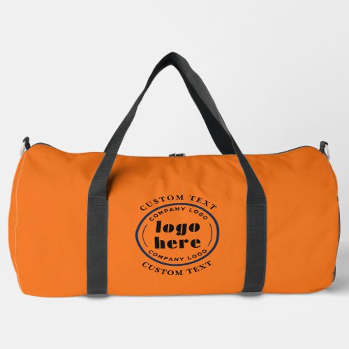 Pumpkin Orange Company Logo Business Promotional Duffle Bag