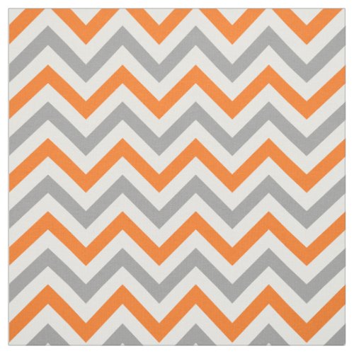 Pumpkin Orange Dk Gray Wht LG Chevron ZigZag Sz6 Fabric