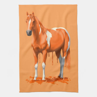 Pumpkin Orange Paint paint dripping kitchen towels | zazzle Pumpkin Orange Paint paint dripping kitchen towels | zazzle