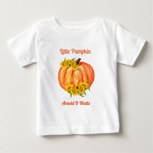 Pumpkin Orange Fall Baby Shower Baby T_Shirt