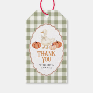 Pumpkin Orange Goose Baby Shower Gift Tags