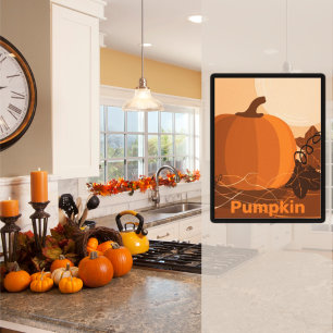 Pumpkin Orange Kitchen Wall Decor