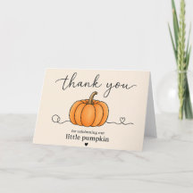 Pumpkin Orange Minimalist Thank You