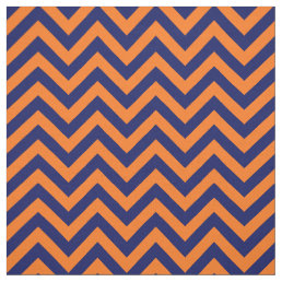 Pumpkin Orange Navy Blue LG Chevron Pattern 12I Fabric