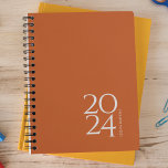 Pumpkin Orange Personal Weekly Planner<br><div class="desc">Simple personal stationery annual planner with pumpkin orange cover. Annual planner (12 months) with open monthly overviews and weekly planning sheets. Contact for assistance in personalizing.</div>