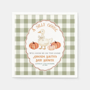 Pumpkin Orange Silly Goose Baby Shower Napkins