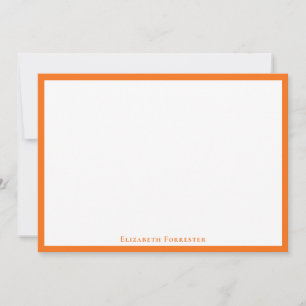 Pumpkin Orange Simple Minimalist Border Note