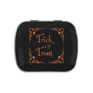 Pumpkin Orange Trick or Treat Candy Tin