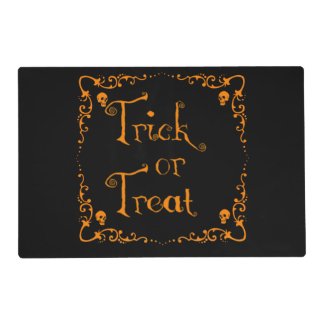 Pumpkin Orange Trick or TreatLaminated Placemat