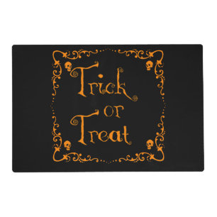 Pumpkin Orange Trick or TreatLaminated Placemat