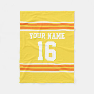 Pumpkin Orange White Sports Jersey Fleece Blanket