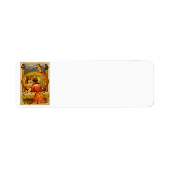 Pumpkin Owl Apple Cupid Divination Black Cat Label (Front)