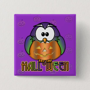pumpkin owl button