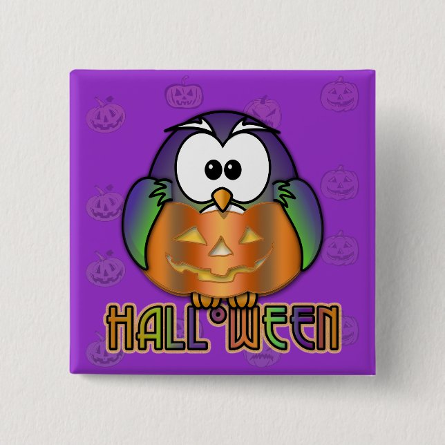pumpkin owl button (Front)