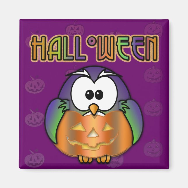 pumpkin owl magnet (Front)