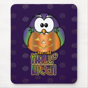 pumpkin owl mouse pad