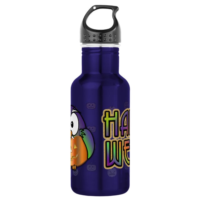 pumpkin owl water bottle (Front)