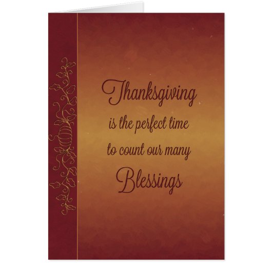 Pumpkin Painted Thanksgiving Blessings Cards (Front)