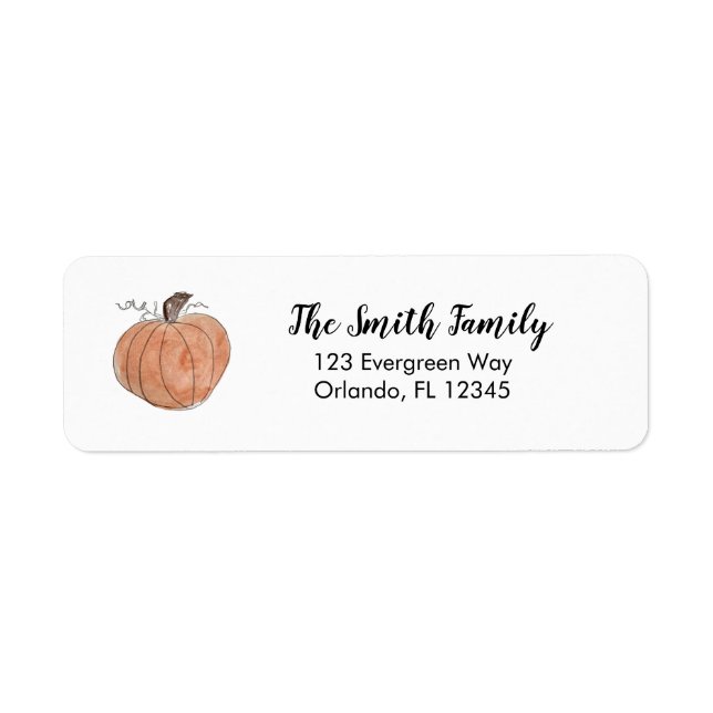 Pumpkin Painting Autumn Design Return Address Label (Front)