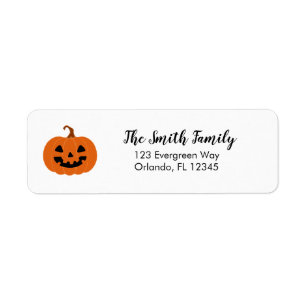 Pumpkin Painting Autumn Jack O Lantern Label