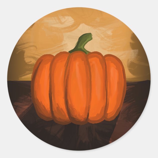 Pumpkin Painting Classic Round Sticker