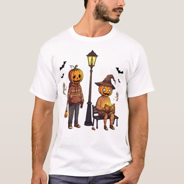 Pumpkin Pals Hoodie – Creepy Cute Halloween Street T-Shirt (Front)