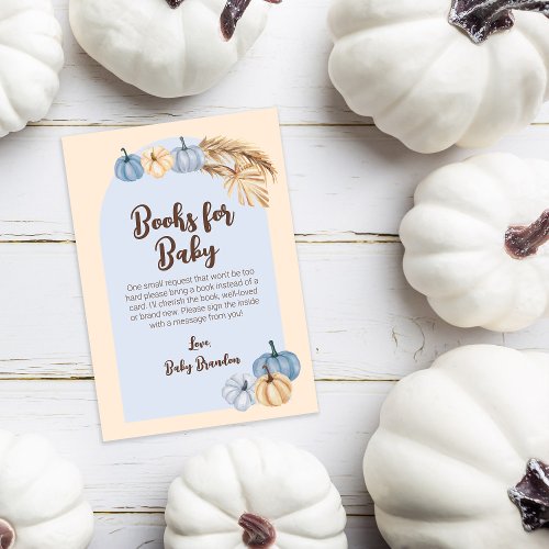 Pumpkin Pampas Boho Baby Shower Book Request Enclosure Card
