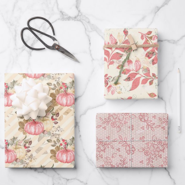 Pumpkin Paradise Thanksgiving  Wrapping Paper Sheets (Front)