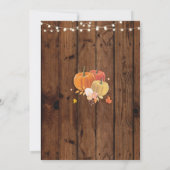Pumpkin Party Baby Shower Fall Rustic Wood Invite (Back)