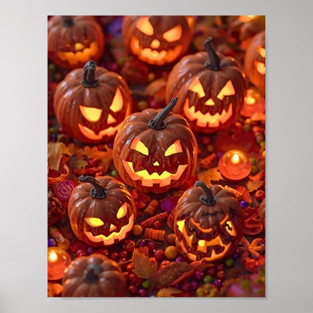 Pumpkin Party – Cozy Halloween Poster (Front)