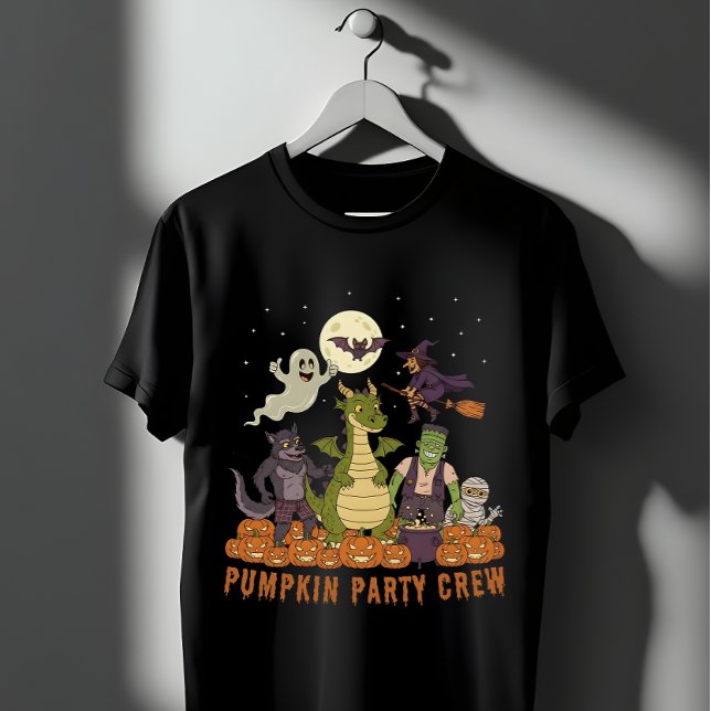 Pumpkin Party Crew - Cute Halloween Monsters Squad T-Shirt (Creator Uploaded)