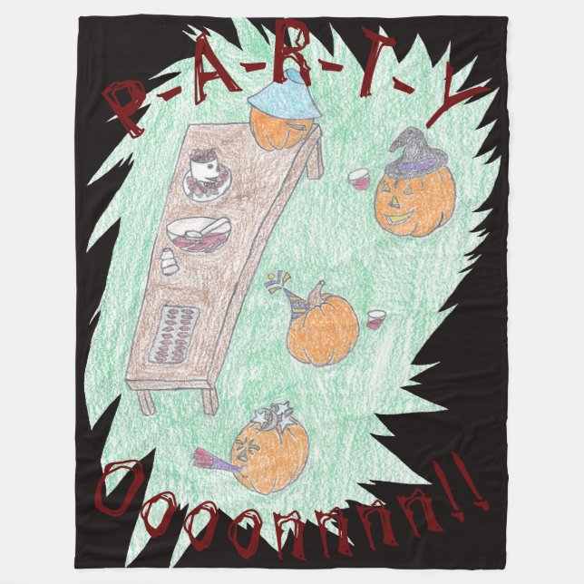 Pumpkin Party! Fleece Blanket (Front)