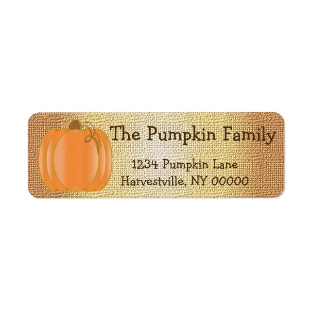 Pumpkin Party Label (Front)