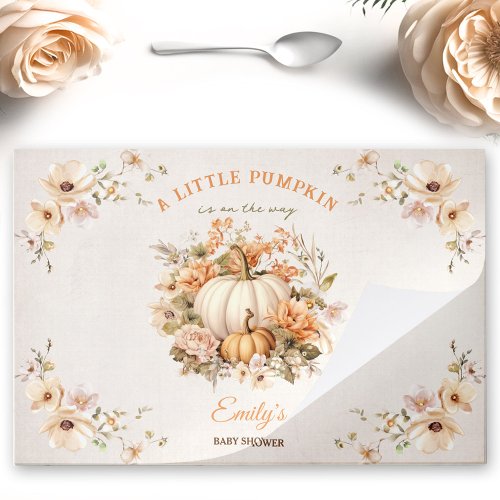 Pumpkin Pastel Floral Tearaway Paper Placemat