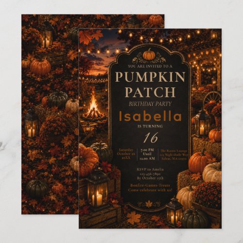 Pumpkin Patch 16 Party Invitation