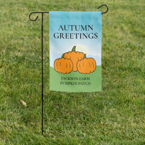 Pumpkin Patch Autumn Greetings Farm Cute Custom Garden Flag