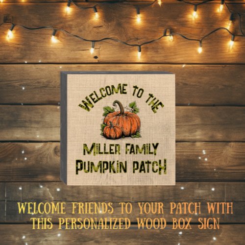 Pumpkin Patch Autumn Halloween Small Wooden Box Sign