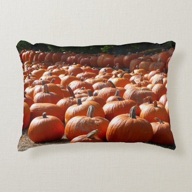 Pumpkin Patch Autumn Harvest Photography Decorative Pillow (Front)
