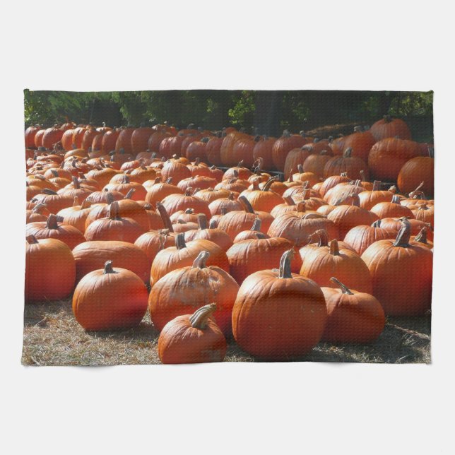Pumpkin Patch Autumn Harvest Photography Kitchen Towel (Horizontal)