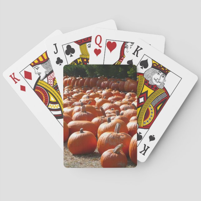 Pumpkin Patch Autumn Harvest Photography Poker Cards (Back)