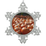 Pumpkin Patch Autumn Harvest Photography Snowflake Pewter Christmas Ornament
