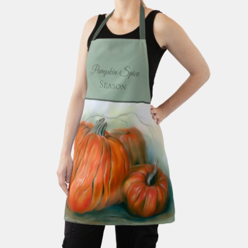 Pumpkin Patch Autumn Trio Pastel Art Apron