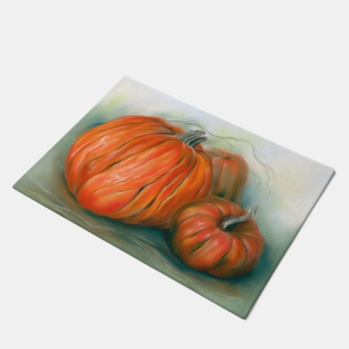 Pumpkin Patch Autumn Trio Pastel Art Doormat