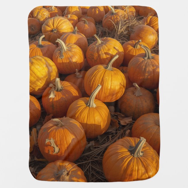 Pumpkin Patch Baby Blanket (Front)