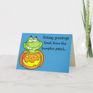 Pumpkin Patch Baby Frog Card