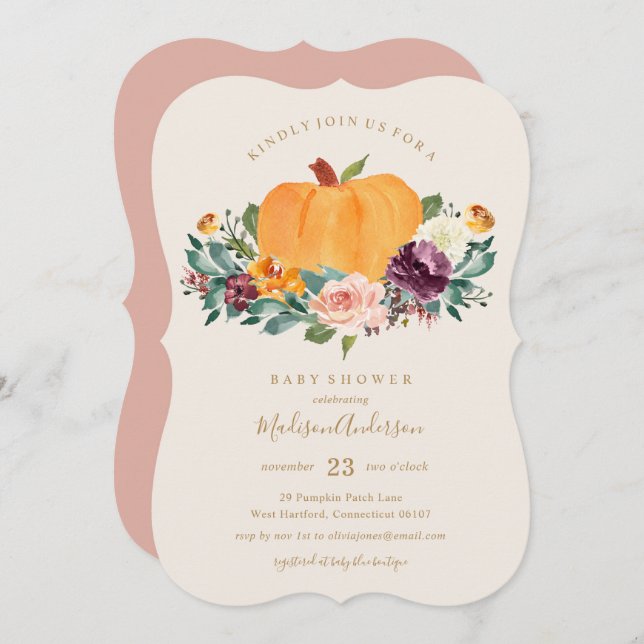 Pumpkin Patch Baby Shower Fall Invitation (Front/Back)
